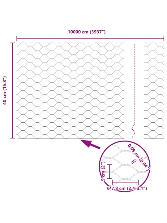 Žogs ar stabiem. pelēka 0.4 x 100 m pvc pārklāts tērauds