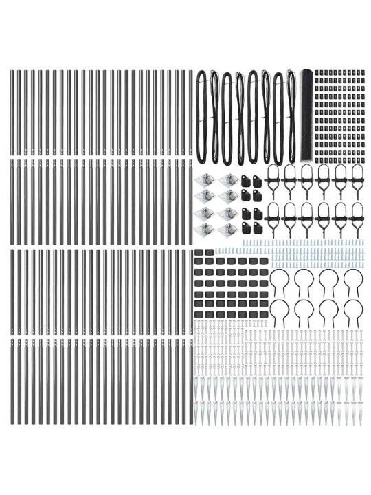 Žogs ar stabiem. pelēka 1.2 x 100 m pvc pārklāts tērauds