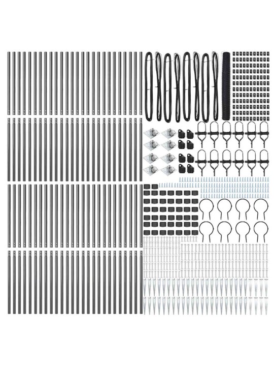 Žogs ar stabiem. pelēka 1.2 x 100 m pvc pārklāts tērauds