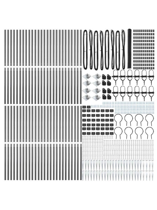 Žogs ar stabiem. pelēka 1.5 x 100 m pvc pārklāts tērauds