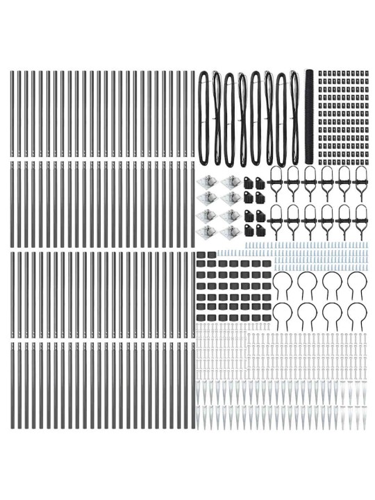 Žogs ar stabiem. pelēka 1.5 x 100 m pvc pārklāts tērauds