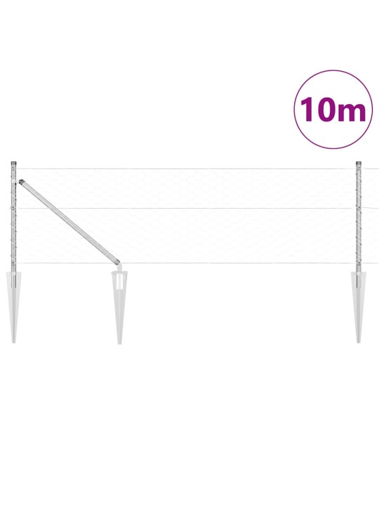 Žogs ar stabiem. sudraba 0.6 x 10 m pvc pārklāts tērauds