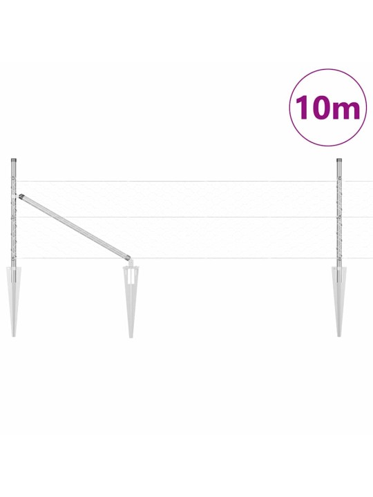 Žogs ar stabiem. sudraba 0.8 x 10 m pvc pārklāts tērauds