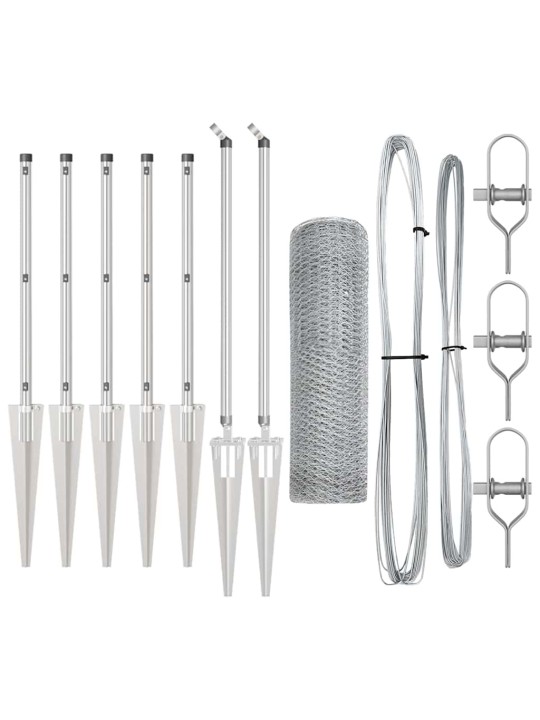 Žogs ar stabiem. sudraba 1 x 10 m pvc pārklāts tērauds