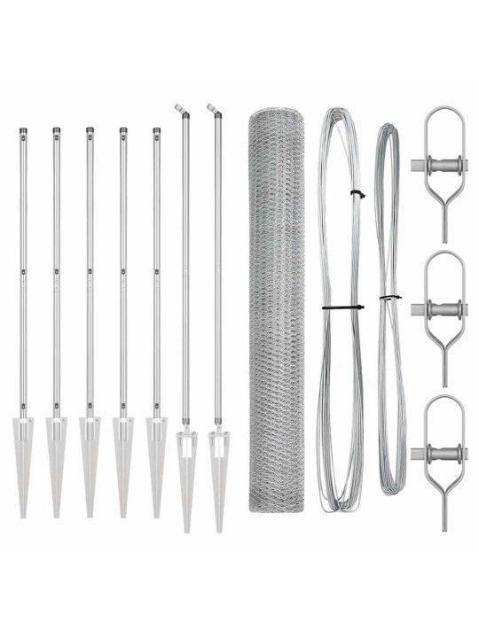 Žogs ar stabiem. sudraba 1.4 x 10 m pvc pārklāts tērauds