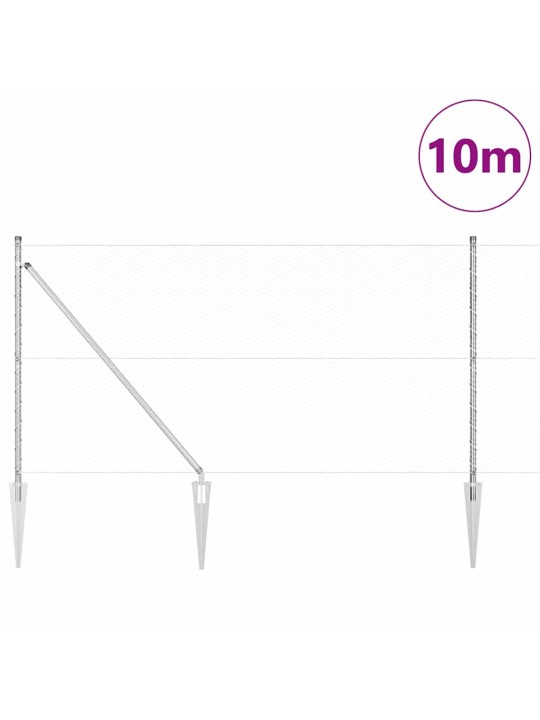 Žogs ar stabiem. sudraba 1.4 x 10 m pvc pārklāts tērauds