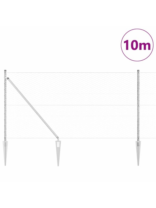 Žogs ar stabiem. sudraba 1.4 x 10 m pvc pārklāts tērauds