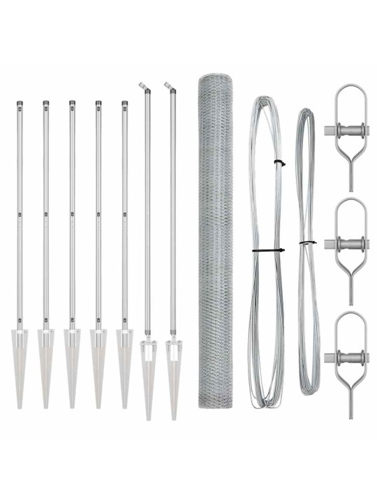 Žogs ar stabiem. sudraba 1.6 x 10 m pvc pārklāts tērauds