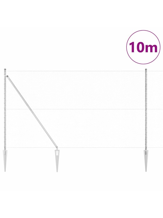 Žogs ar stabiem. sudraba 1.6 x 10 m pvc pārklāts tērauds