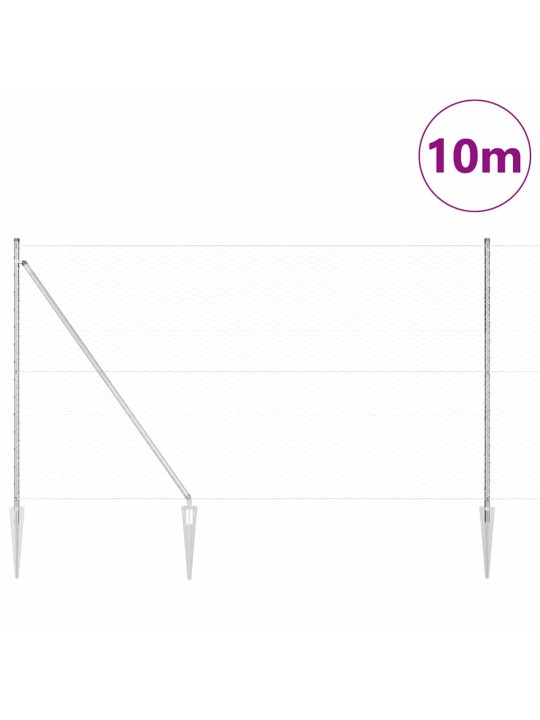 Žogs ar stabiem. sudraba 1.6 x 10 m pvc pārklāts tērauds