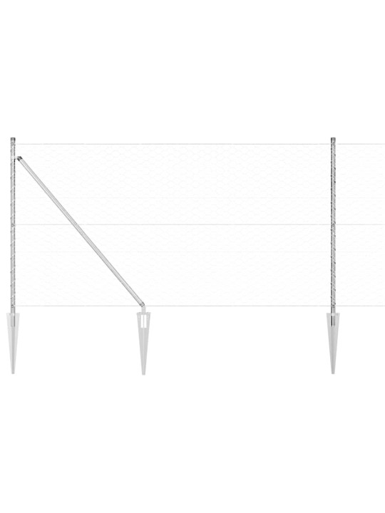Žogs ar stabiem. sudraba 1 x 25 m pvc pārklāts tērauds
