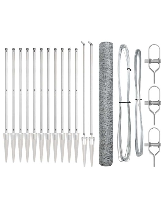 Žogs ar stabiem. sudraba 1.4 x 25 m pvc pārklāts tērauds