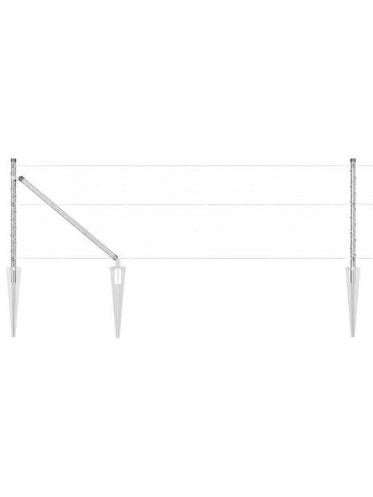 Žogs ar stabiem. sudraba 0.6 x 50 m pvc pārklāts tērauds