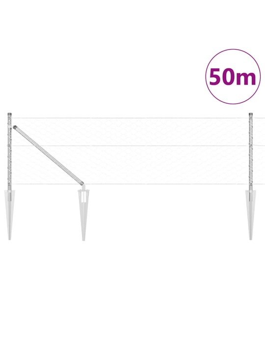 Žogs ar stabiem. sudraba 0.6 x 50 m pvc pārklāts tērauds