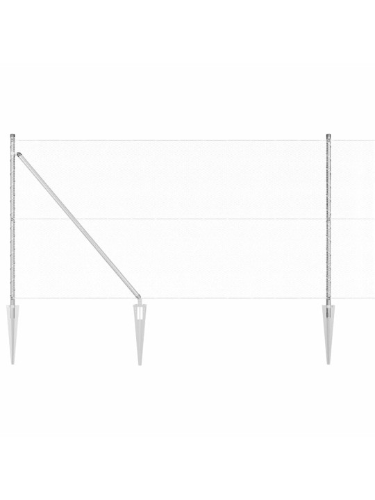 Žogs ar stabiem. sudraba 1.4 x 50 m pvc pārklāts tērauds