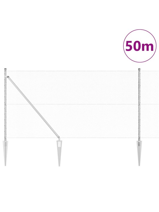 Žogs ar stabiem. sudraba 1.4 x 50 m pvc pārklāts tērauds