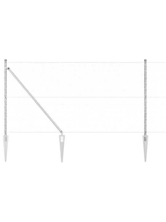 Žogs ar stabiem. sudraba 1.4 x 50 m pvc pārklāts tērauds