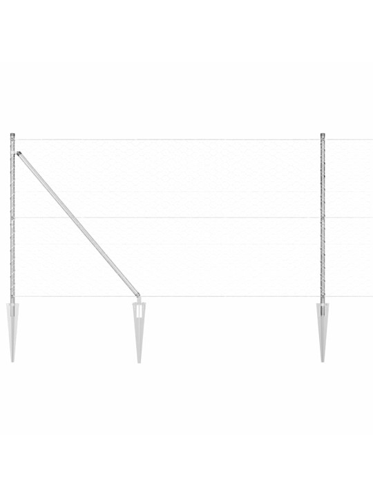 Žogs ar stabiem. sudraba 1.4 x 50 m pvc pārklāts tērauds