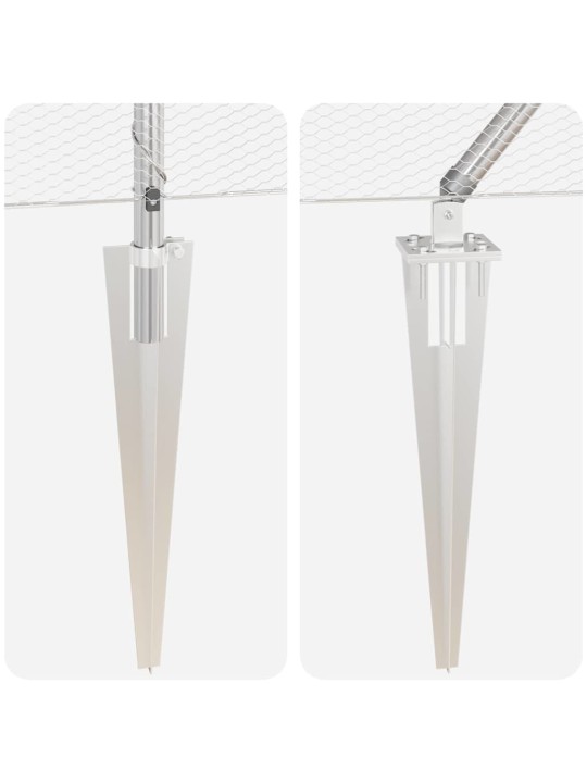 Žogs ar stabiem. sudraba 1.6 x 50 m pvc pārklāts tērauds