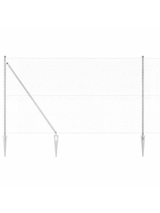 Žogs ar stabiem. sudraba 1.6 x 50 m pvc pārklāts tērauds
