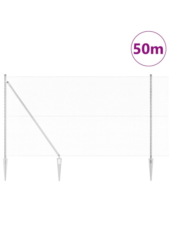 Žogs ar stabiem. sudraba 1.6 x 50 m pvc pārklāts tērauds