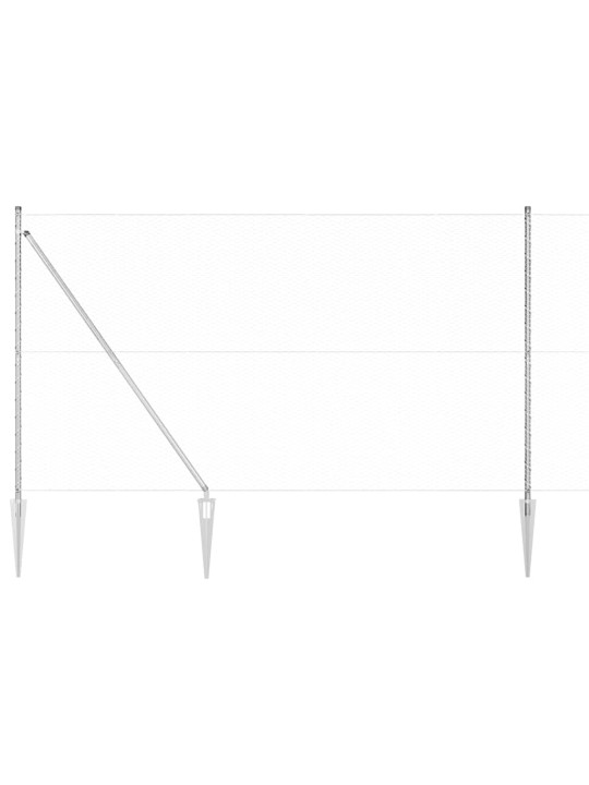 Žogs ar stabiem. sudraba 1.6 x 50 m pvc pārklāts tērauds