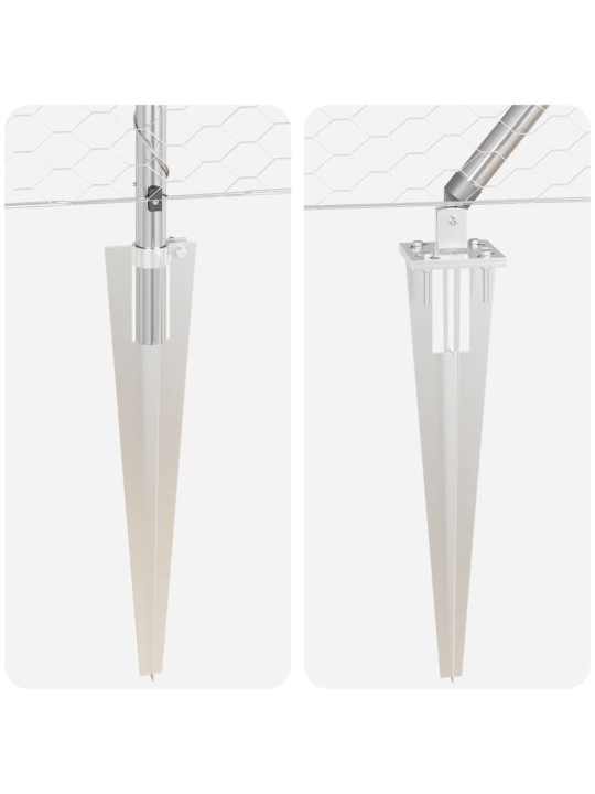 Žogs ar stabiem. sudraba 1.6 x 50 m pvc pārklāts tērauds