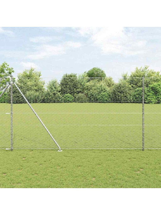 Žogs ar stabiem. sudraba 1.6 x 50 m pvc pārklāts tērauds