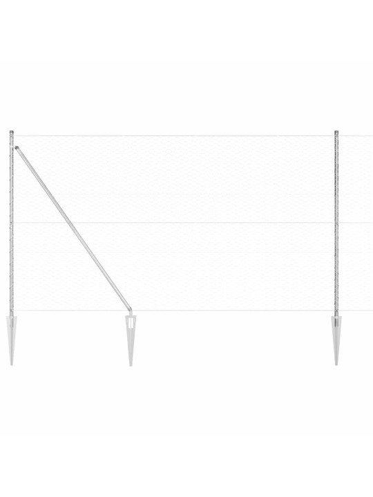 Žogs ar stabiem. sudraba 1.6 x 50 m pvc pārklāts tērauds