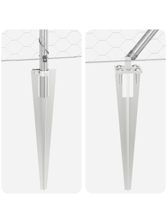 Žogs ar stabiem. sudraba 1.6 x 50 m pvc pārklāts tērauds