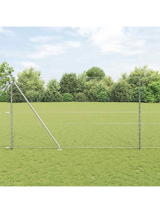 Žogs ar stabiem. sudraba 1.6 x 50 m pvc pārklāts tērauds