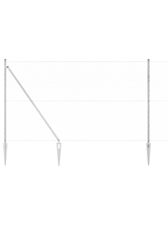 Žogs ar stabiem. sudraba 1.6 x 50 m pvc pārklāts tērauds