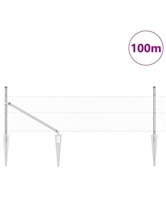 Žogs ar stabiem. sudraba 0.8 x 100 m pvc pārklāts tērauds