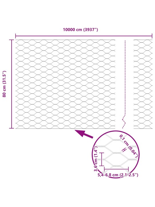 Žogs ar stabiem. sudraba 0.8 x 100 m pvc pārklāts tērauds