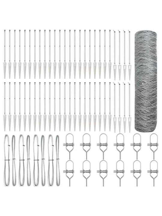 Žogs ar stabiem. sudraba 1 x 100 m pvc pārklāts tērauds