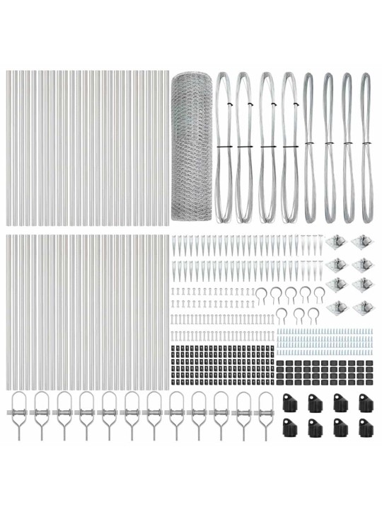 Žogs ar stabiem. sudraba 1.2 x 100 m pvc pārklāts tērauds