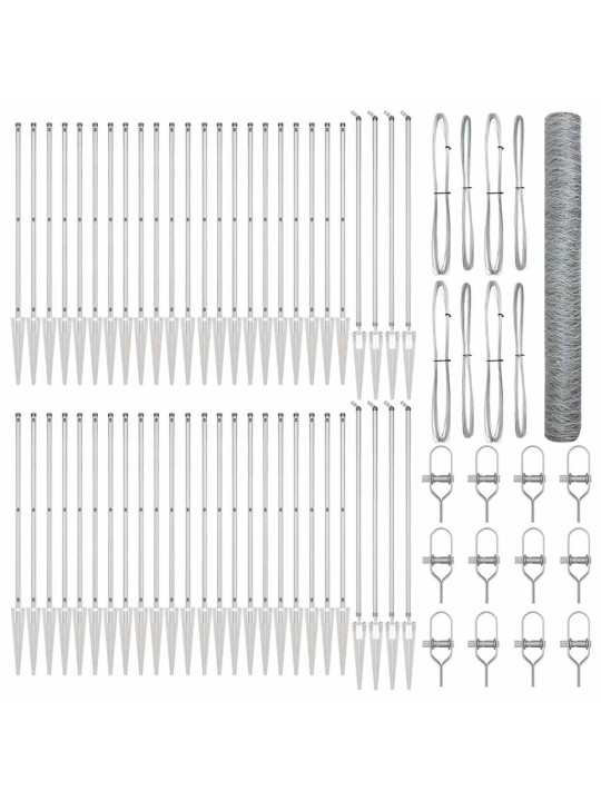 Žogs ar stabiem. sudraba 1.2 x 100 m pvc pārklāts tērauds