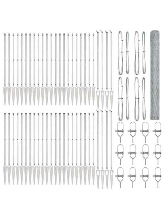 Žogs ar stabiem. sudraba 1.6 x 100 m pvc pārklāts tērauds