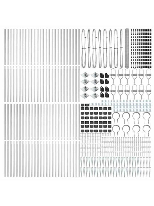 Žogs ar stabiem. sudraba 1.6 x 100 m pvc pārklāts tērauds