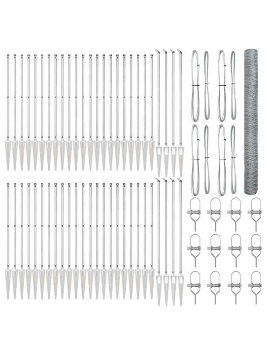 Žogs ar stabiem. sudraba 1.6 x 100 m pvc pārklāts tērauds