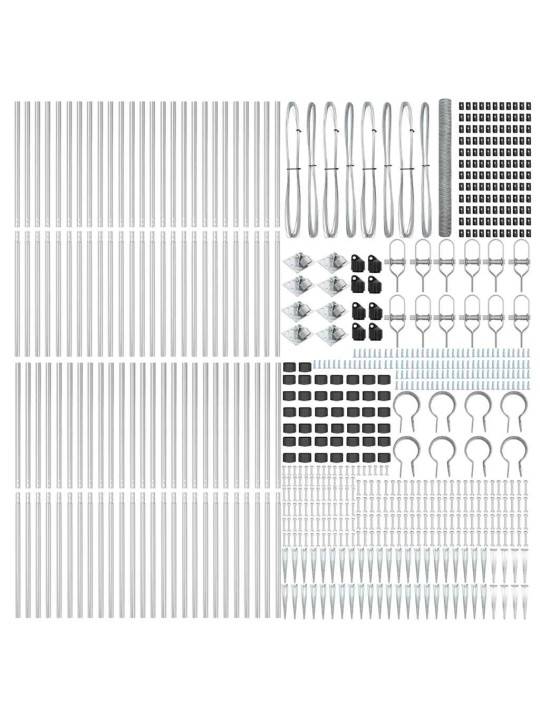 Žogs ar stabiem. sudraba 1.6 x 100 m pvc pārklāts tērauds
