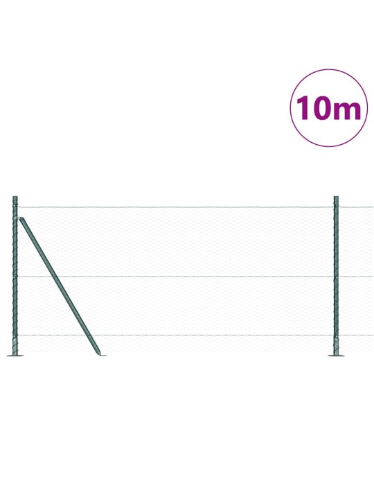 Žogs ar stabiem. zaļa 1 x 10 m pvc pārklāts tērauds