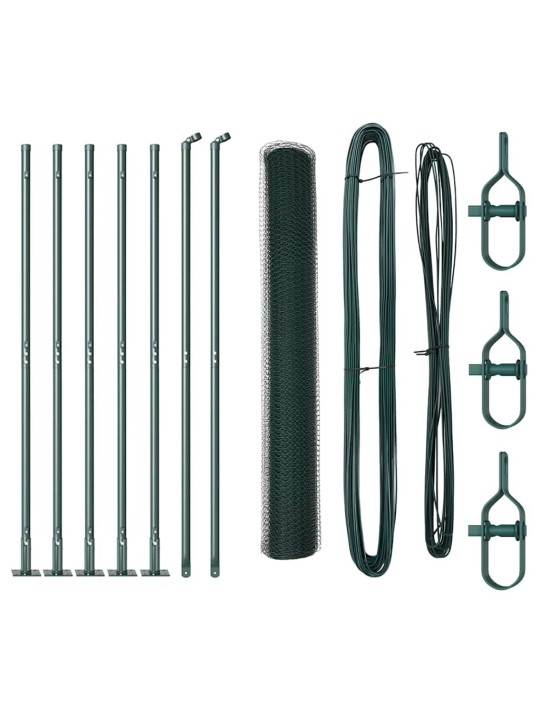 Žogs ar stabiem. zaļa 1.2 x 10 m pvc pārklāts tērauds