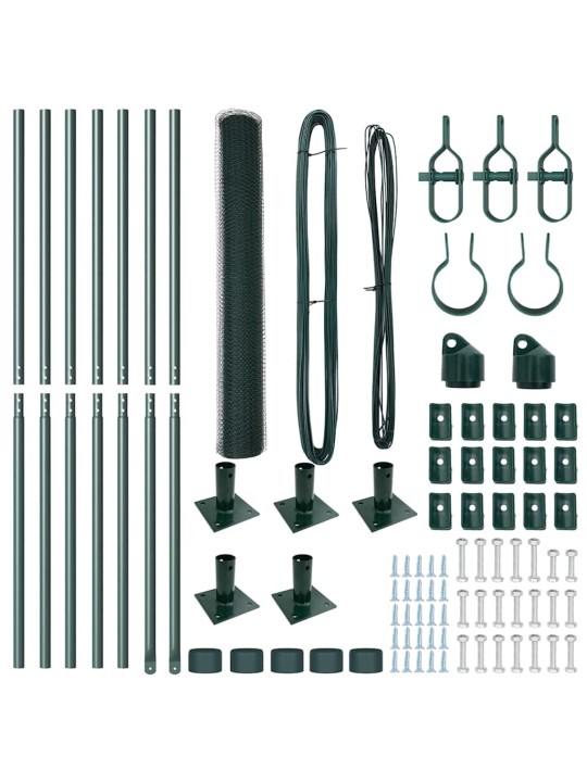 Žogs ar stabiem. zaļa 1.2 x 10 m pvc pārklāts tērauds