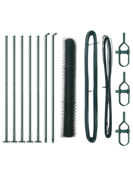 Žogs ar stabiem. zaļa 1.2 x 10 m pvc pārklāts tērauds