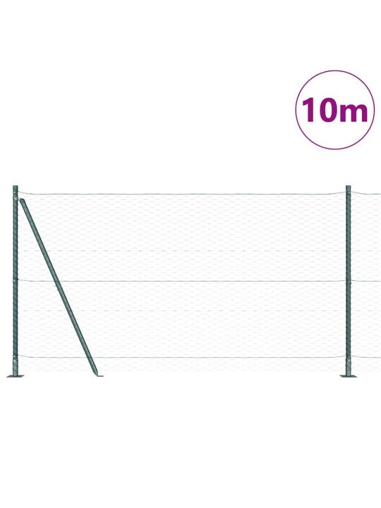 Žogs ar stabiem. zaļa 1.2 x 10 m pvc pārklāts tērauds