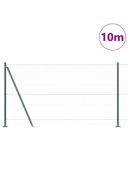 Žogs ar stabiem. zaļa 1.2 x 10 m pvc pārklāts tērauds