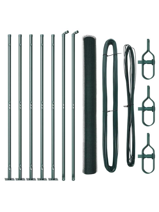 Žogs ar stabiem. zaļa 1.6 x 10 m pvc pārklāts tērauds