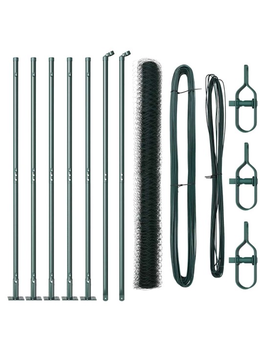 Žogs ar stabiem. zaļa 1.6 x 10 m pvc pārklāts tērauds