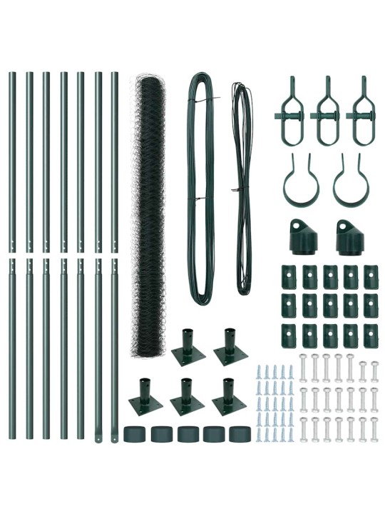 Žogs ar stabiem. zaļa 1.6 x 10 m pvc pārklāts tērauds
